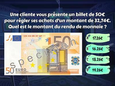 Niveau 1 Le rendu monnaie 