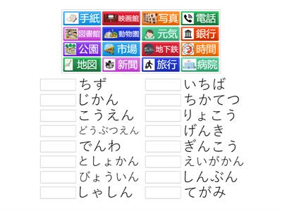 GCSE Japanese Kanji combine words Set A