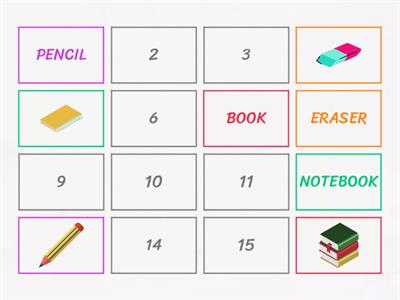 MEMORY GAME - SCHOOL OBJECTS