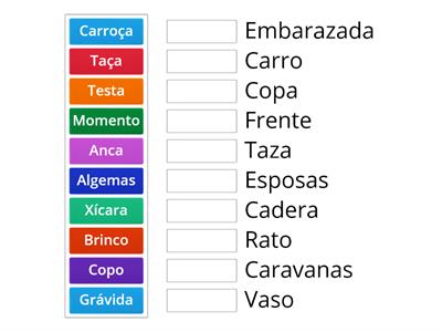 Faça a correspondência dos falsos cognatos