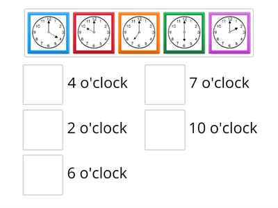 Match the o'clock times Beginner