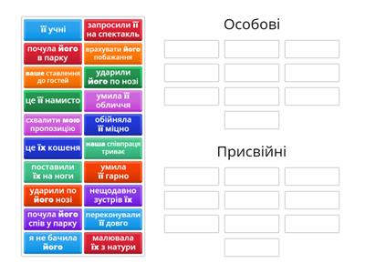 Особові та присвійні займенники