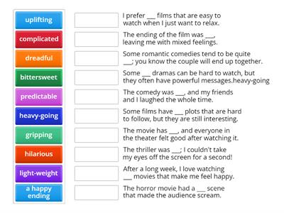 films, outcomes upper + pre