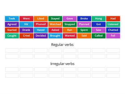 Past Simple: Regular and irregular verbs.