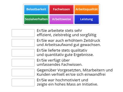  Arbeitszeugnis Kategorien