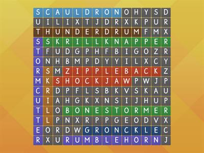 Dragon wordsearch