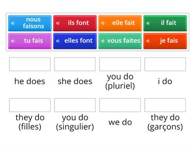 Faire au présent (traduction)