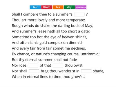 Sonnet 18 - broken