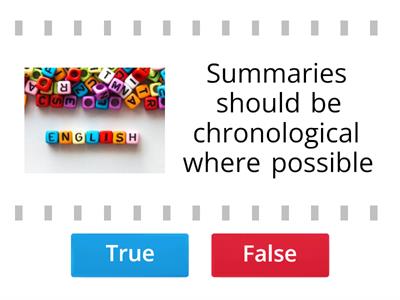 Comprehension and summary skills