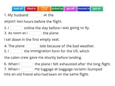 AF4 3A PHRASAL VERBS RELATED TO AIR TRAVEL