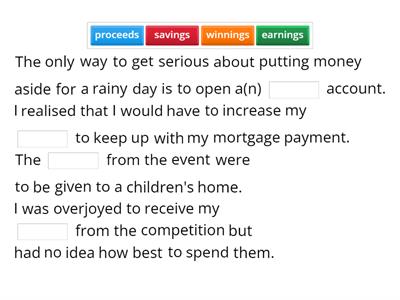 Words easily confused - Money C1