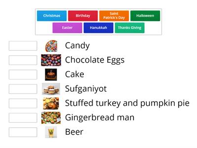 Match the dish to the correct celebration