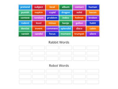 Rabbit vs. Robot Words