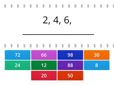 Skip counting by 2s