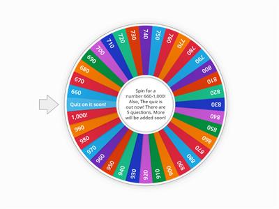Number wheel by 10s to 1,000 (Part 3) 660-1,000!