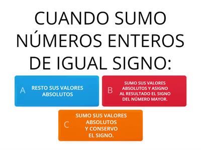 SUMA DE NÚMEROS ENTEROS