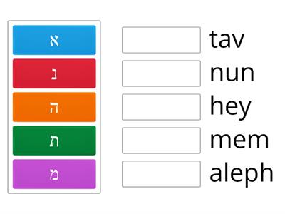 Hebrew letters מ ת א נ ה
