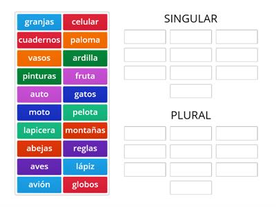 Repaso: sustantivos en singular y plural