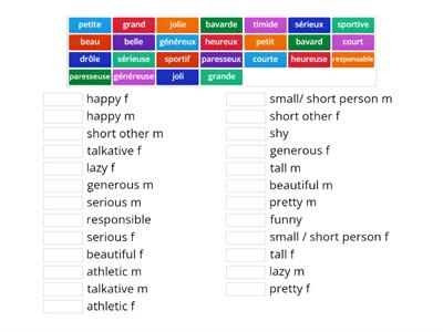 Les adjectifs 2