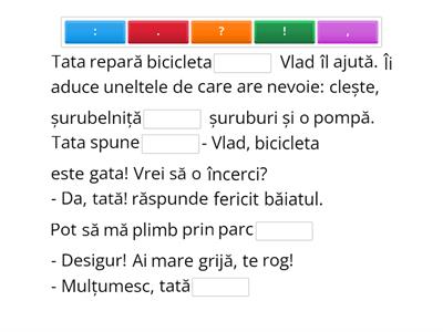 Completare semne de punctuație