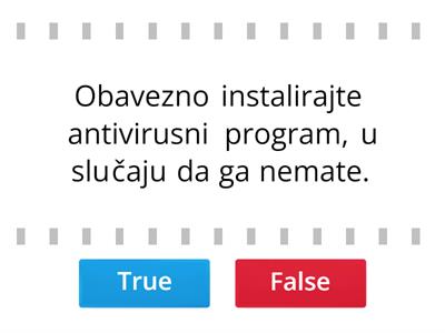 Bezbednost na internetu - true or false (istinito ili ne)?