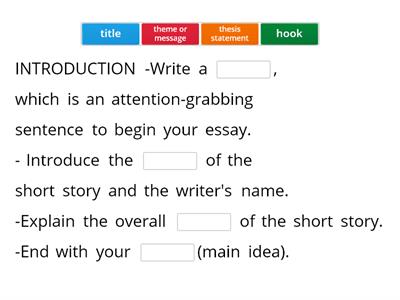 Guidelines to remember in writing your short story