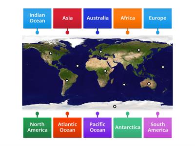 The surface of the Earth(continents and oceans)