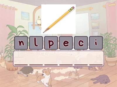 Classroom objects spelling