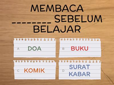 PAFA TAHUN 2 (ADAB BELAJAR)