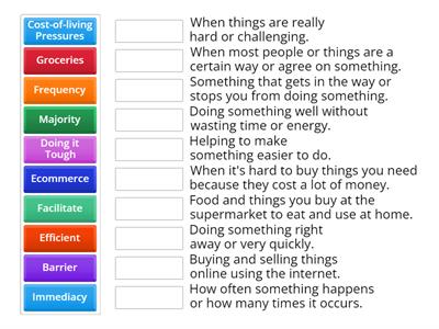 EAL II: Shopping online news article: Vocabulary revision A