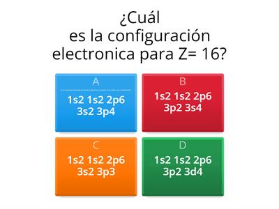 Configuración electrónica y números cuánticos