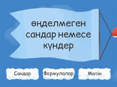 Электронды кестедегі деректер түрлерін оның сипаттамаларымен сәйкестендір