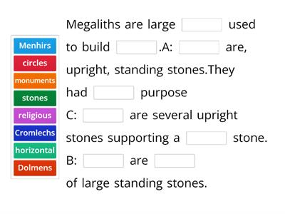 y4 Prehistory MEGALITHS