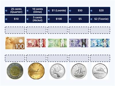 Canadian money: Match-up