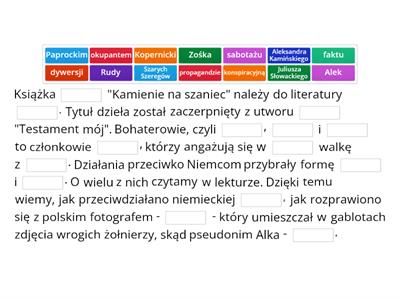 Kamienie Na Szaniec - Teaching Resources