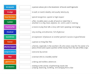 Brave Bessie Vocab Review Assignment