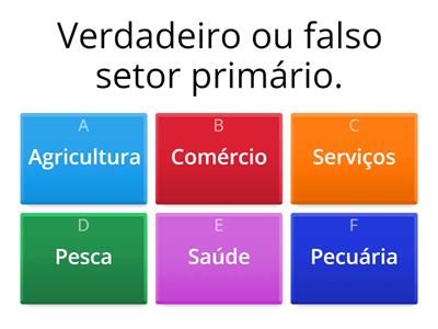 Setor primário,setor secundário e setor terciário