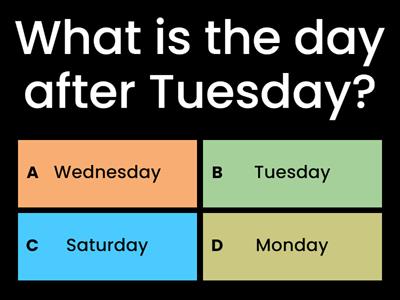 Days of the week: before and after