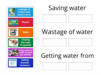 group sort of save water 