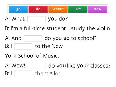 Simple Present Wh-questions and statements