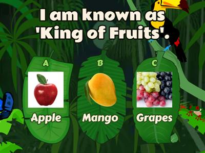 Quiz on fruits and vegetables