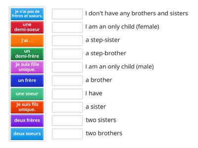 module 1 unité 1: As-tu des freres et soeurs ?