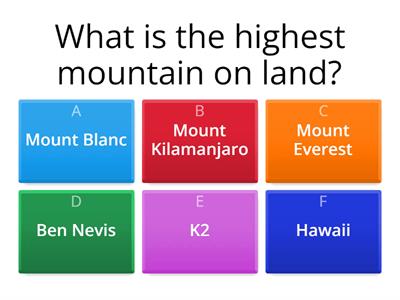 mountains quiz