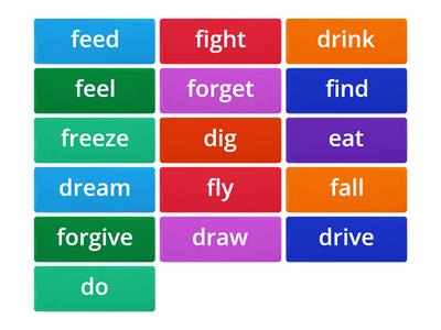 IRREGULAR VERBS, 2nd group  D-F