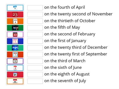 ordinals dates