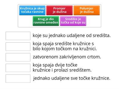 KRUG I KRUŽNICA, SREDIŠTE, POLUMJER I PROMJER -  DEFINICIJE