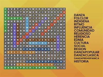 Sopa de letras Danza 1b