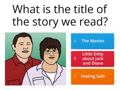 Feeling Safe- Identifies Title and Author, Retells Key Details from the story Using Pictures Level 1–Item 4c