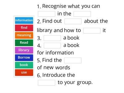 Library lesson objectives