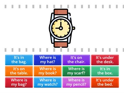 Where is my watch sentence picture match